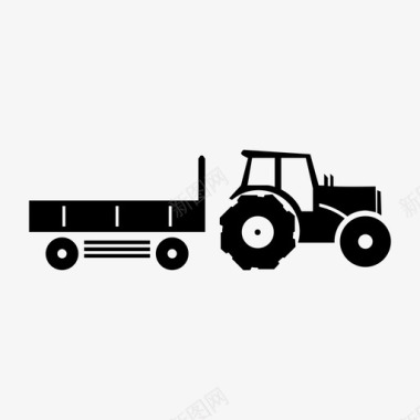 拖拉机拖车农场农业图标图标