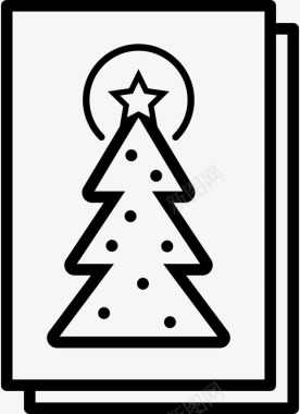 圣诞卡书写树图标图标
