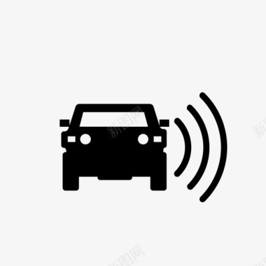 带传感器的汽车汽车自动化图标图标