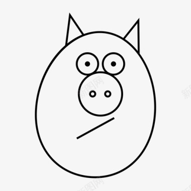 猪脸面部表情图标图标