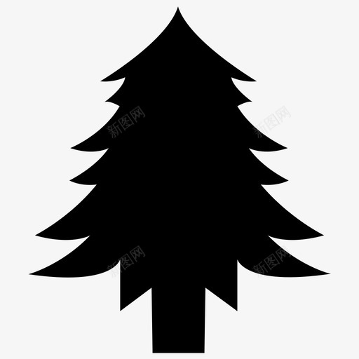 冷杉树树实心图标svg_新图网 https://ixintu.com 冷杉树 树实心图标