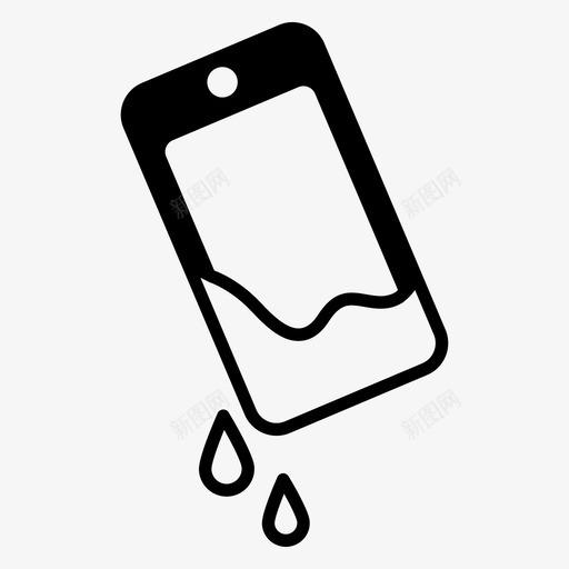 水损害损害湿度图标svg_新图网 https://ixintu.com 东西 手机 损害 智能手机 服务 水损害 液体 湿度 电话 通知