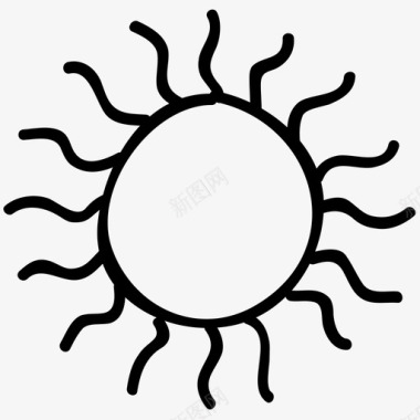 阳光科学手绘涂鸦图标图标