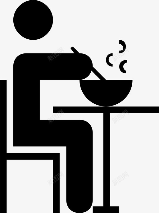 吃东西桌子蒸汽图标svg_新图网 https://ixintu.com 吃东西 坐 桌子 椅子 筷子 蒸汽 餐桌
