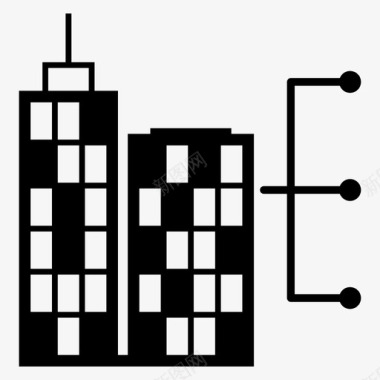 摩天大楼人力资源图标图标