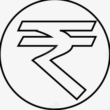 印度卢比货币符号图标图标