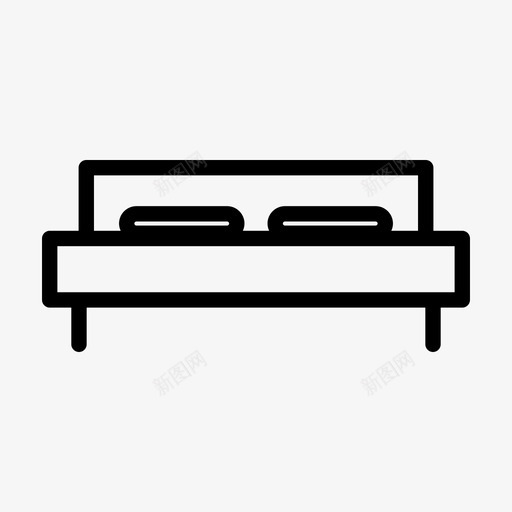 双人床卧室家具图标svg_新图网 https://ixintu.com 卧室 双人床 大床 家具 床垫 睡眠