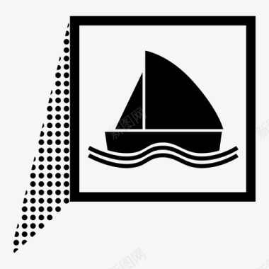 码头标志船图标图标