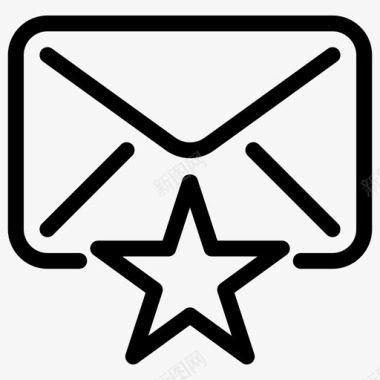 信封星号邮件图标图标