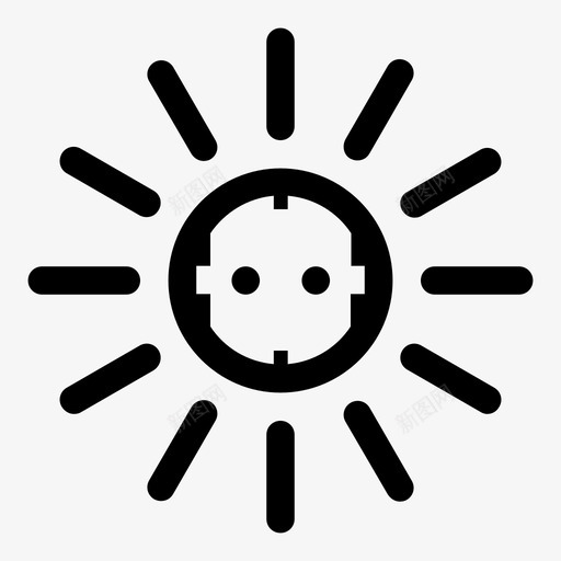 太阳能电阳光图标svg_新图网 https://ixintu.com 太阳能 电 简单的卷曲图标 阳光