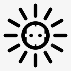 卷曲太阳太阳能电阳光图标高清图片