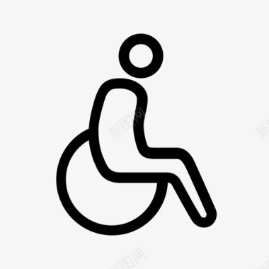 轮椅残疾人男子图标图标
