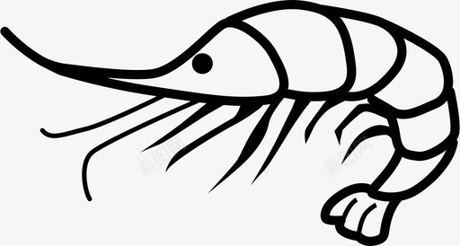 虾甲壳类动物海洋动物图标图标