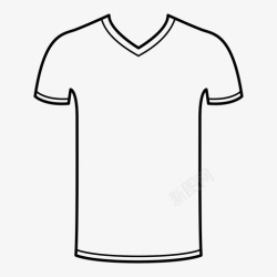 男式修身短裤t恤v领上衣图标高清图片