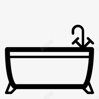 浴缸水盥洗室图标图标