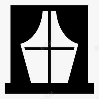 窗帘百叶窗黑暗图标图标