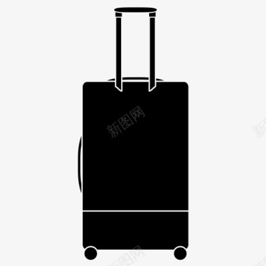 滚动行李箱带轮包手推车图标图标
