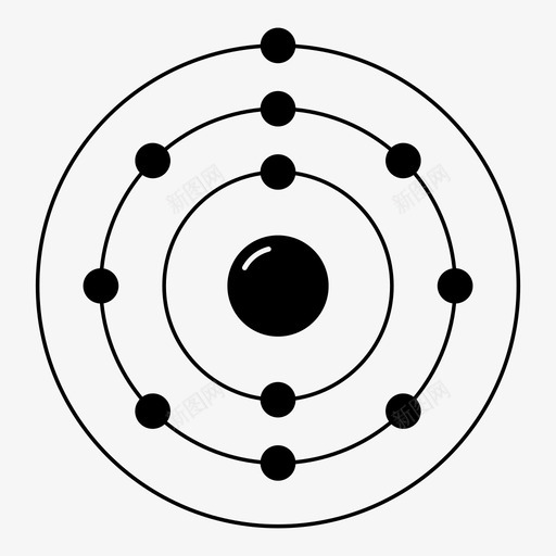 钠质子周期表图标svg_新图网 https://ixintu.com 中子 元素 化学 原子 原子核 周期表 电子 科学 质子 轨道 钠
