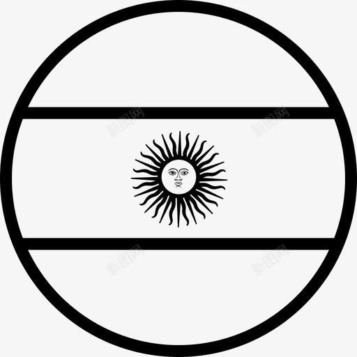 阿根廷城市国家图标svg_新图网 https://ixintu.com 人民 国家 土地 城市 旗帜 轮廓圆形世界旗帜 阿根廷