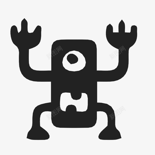 怪物外星人生物图标svg_新图网 https://ixintu.com 可爱 外星人 怪物 恐怖 独眼巨人 生物