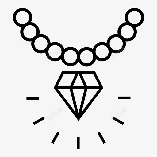 钻石项链珠宝奢华图标svg_新图网 https://ixintu.com 奢华 富有 珠宝 财富 配件 钻石 钻石项链 闪耀 风格