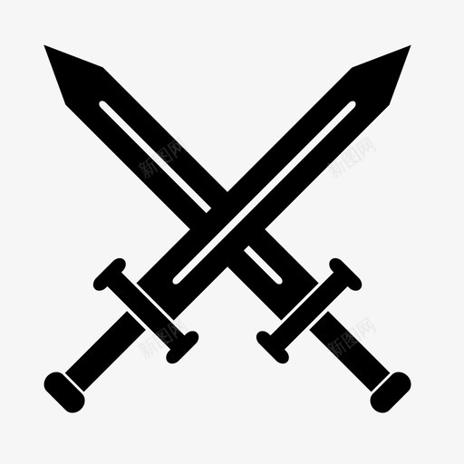 剑武器中世纪图标svg_新图网 https://ixintu.com 两把剑 中世纪 交叉剑 剑 战斗 武器