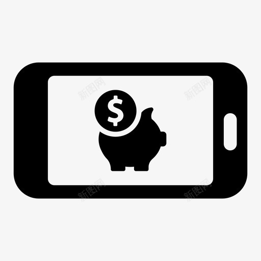 智能手机网上银行支付图标svg_新图网 https://ixintu.com 储蓄 小猪 小猪银行 手机 支付 智能手机 移动支付 网上银行