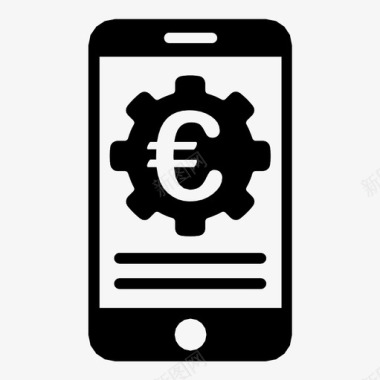 欧洲移动银行设置电话货币图标图标