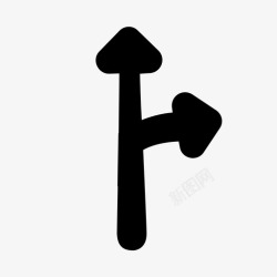 禁止直行和右转直行和右转环形交叉口信号图标高清图片