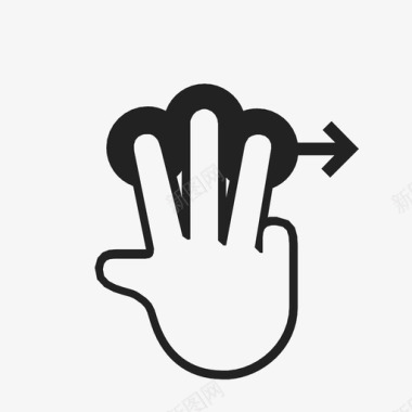 用三个手指向右拖动交互手势点击图标图标