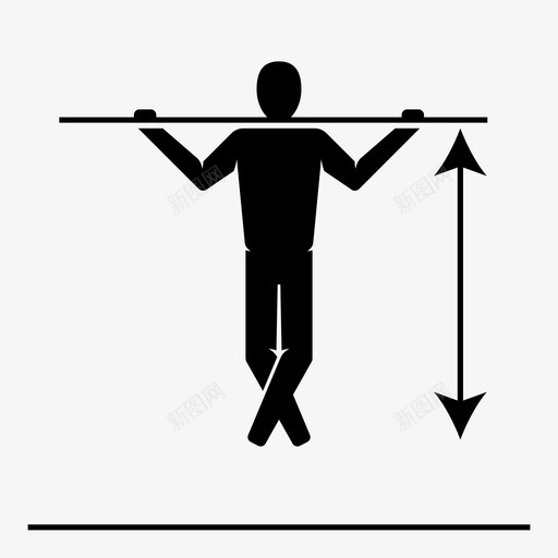引体向上健身垂直图标svg_新图网 https://ixintu.com 下巴向上 健身 垂直 引体向上 锻炼