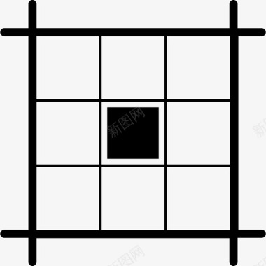在布局网格中选择中心正方形图标图标