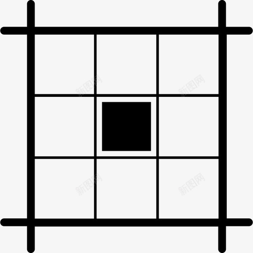 在布局网格中选择中心正方形图标svg_新图网 https://ixintu.com 图标 在布局网格中选择中心正方形