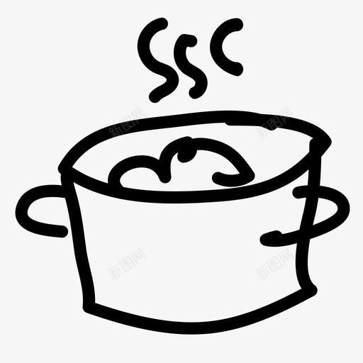 锅水壶手绘图标svg_新图网 https://ixintu.com 大锅 手绘 水壶 涂鸦 烹饪 砂锅 锅 锅炉 食物
