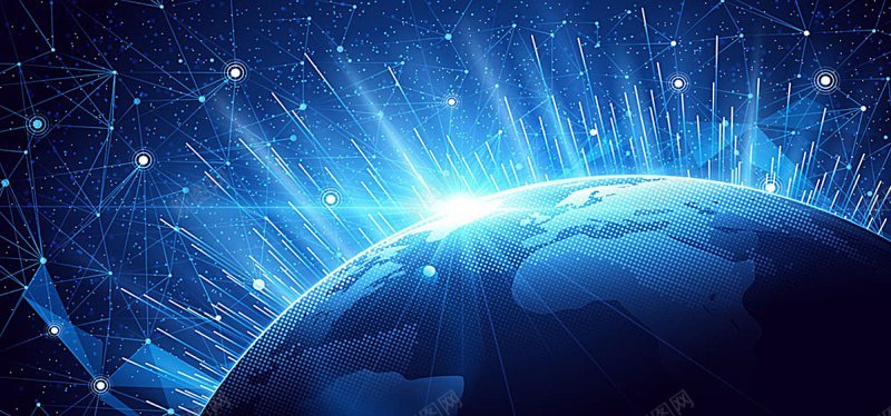 星球光芒全球网络蓝色覆盖底纹科技科幻商务图库网背景