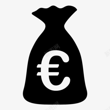 欧元钱袋袋子利润图标图标