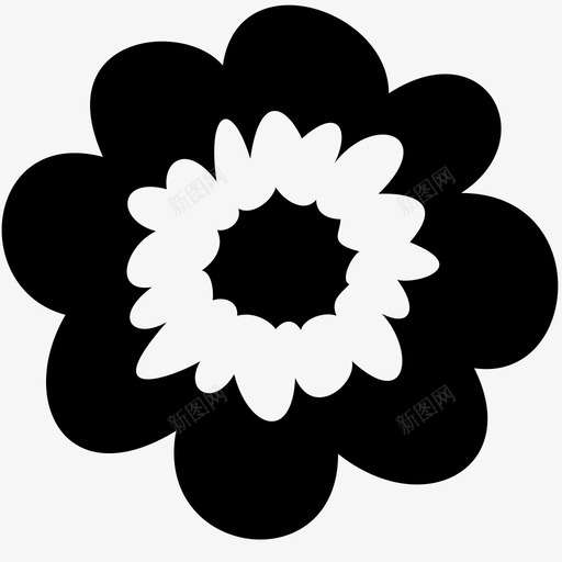 花自然叶图标svg_新图网 https://ixintu.com 中心 华丽的花 叶 明亮 自然 花 花瓣 芽 装饰