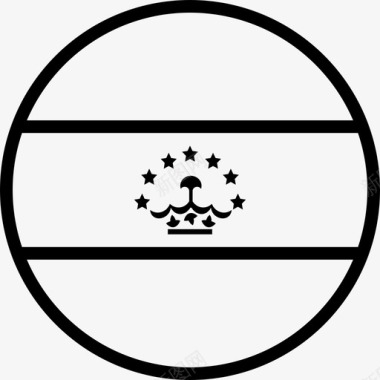 塔吉克斯坦国旗胜利标志物体图标图标