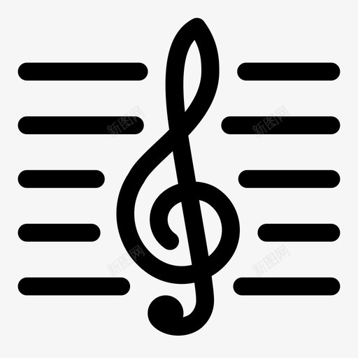 高音谱号声音曲调图标svg_新图网 https://ixintu.com 五线谱 声音 曲调 演奏 符号 音乐家 音符 高音谱号