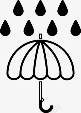 伞风暴树荫图标图标