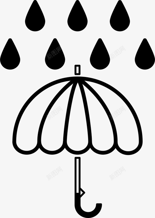伞风暴树荫图标svg_新图网 https://ixintu.com 伞 保护 天气 树荫 自然 阳伞 雨 雨天 雨滴 预报 风暴