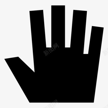 五个手指手手势图标图标