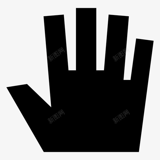 五个手指手手势图标svg_新图网 https://ixintu.com 五个手指 动作手 平手 手 手动作 手势