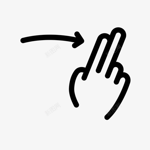 两个手指向右滑动屏幕手势向右滑动图标svg_新图网 https://ixintu.com 两个手指向右滑动 交互式手势 向右滑动 屏幕手势 手势轻扫轻触触摸设置 技术 触摸 触摸屏 触摸手势