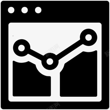 分析互联网浏览器监视器图标图标