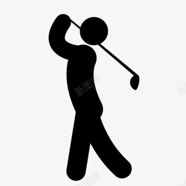 高尔夫高尔夫球杆挥杆图标图标