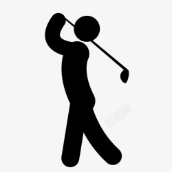 矢量高尔夫球员高尔夫高尔夫球杆挥杆图标高清图片