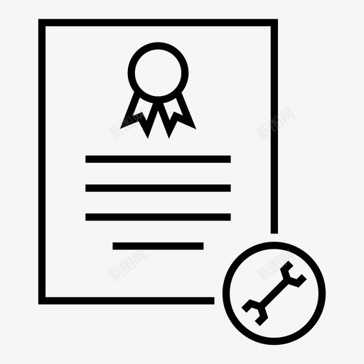 证书设置工具标准图标svg_新图网 https://ixintu.com 工具 扳手 文档 标准 螺母 证书 证书设置 选项 首选项