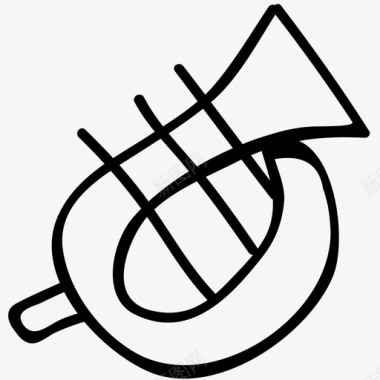 喇叭音乐手绘涂鸦图标图标