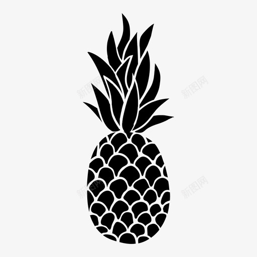 菠萝水果夏威夷图标svg_新图网 https://ixintu.com 夏威夷 夏季 水果 热带 甜味 菠萝